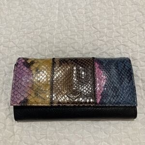 zadig voltaire wallet multicolor python embossed leather continental wallet